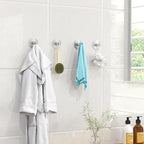 Adhesive Hooks for Walls No Damage 4 PCS, Heavy Duty Aluminum Strong Adhesive - Image 2