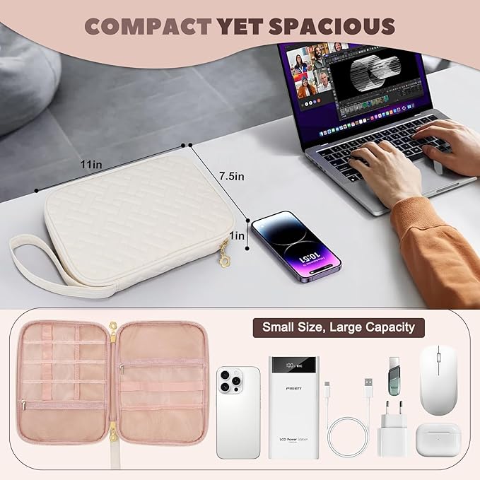 Electronics Organizer Travel Case, Charger Bag Cord Organizer Travel, Compact - Image 4