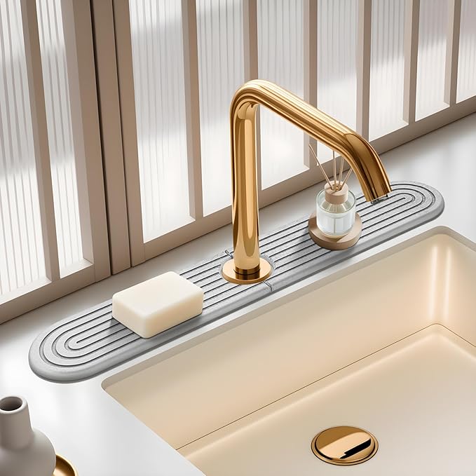 Diatomite Stone Faucet Mat For Kitchen Sink-Absorbent Fast Drying Stone Sink by Unknown