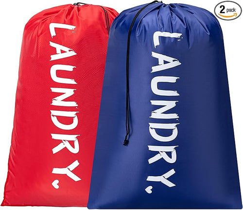 2 Pack 28" x 40"Travel Laundry Bag, Machine Washable Dirty Clothes Organizer by Unknown