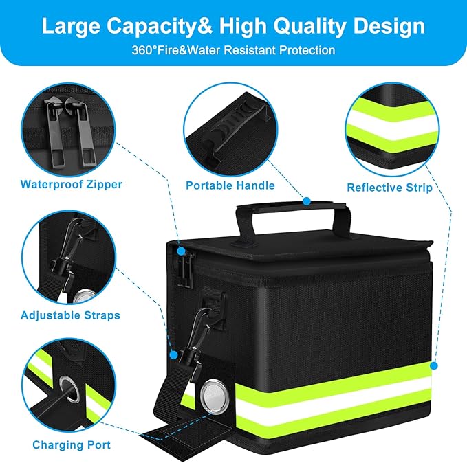 Upgraded Lipo Battery Fireproof Explosionproof Safe Bag, 4 Layers of Heat - Image 3