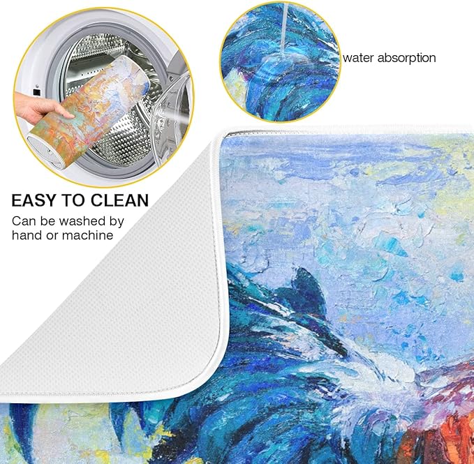 Absorbent Dish Drying Mat for Kitchen Counter - Image 2