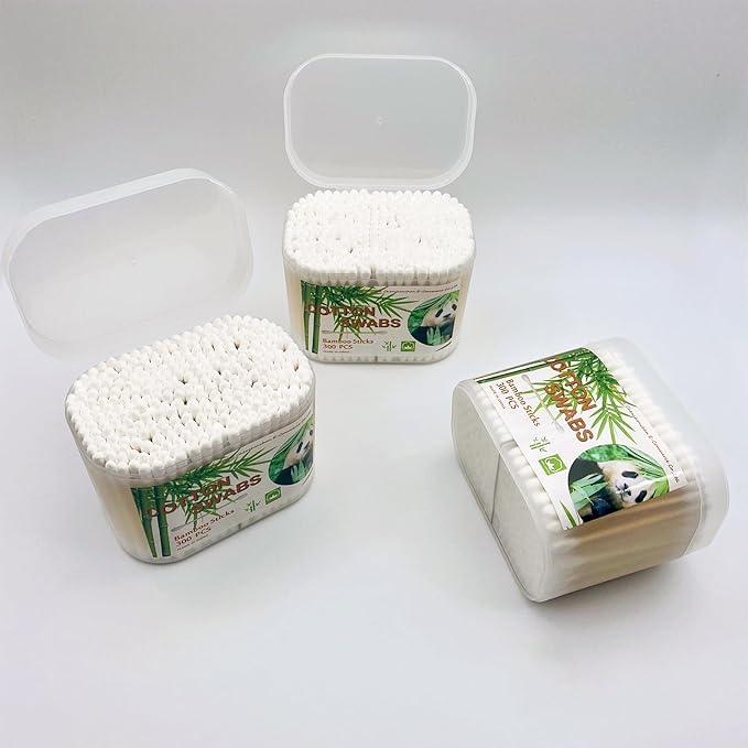 900pcs Bamboo Cotton Swabs, Biodegradable Wooden Cotton Buds - Image 3