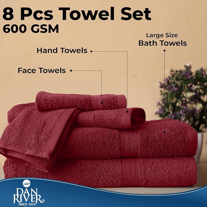 DAN RIVER 8 PC Luxury Bath Towels - Image 7
