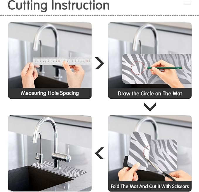 Kitchen Sink Splash Guard 2 PCS 14.7 Inch Sink Faucet Mat Splash Guard - Image 4