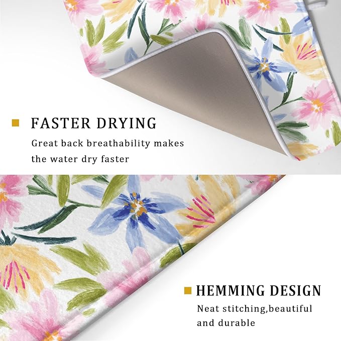 Aportt Spring Summer Floral Dish Drying Mat - Image 3