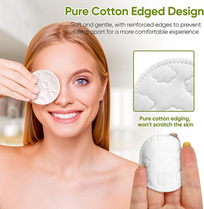 Boxed 300-Count Embossed Cotton Rounds – 3 Unique Patterns, Dual-Sided - Image 4