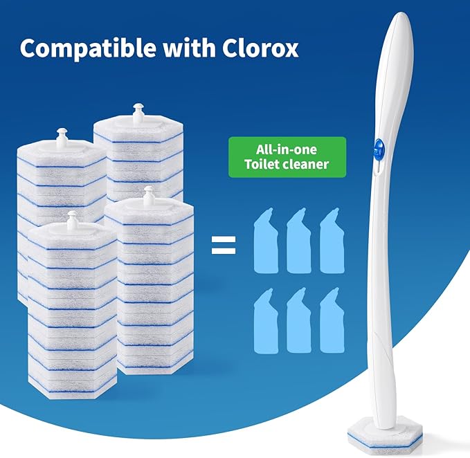 Compatible with Clorox Toilet Wand – Disposable Toilet Brush Head Refills - Image 4