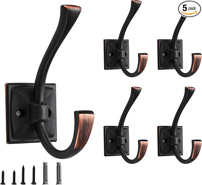 5 Pack Decorative Heavy Duty Towel Hooks by CABDM