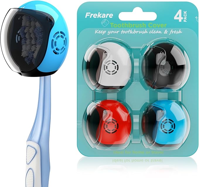 Helmet Toothbrush Covers Caps, Fits Most Manual and Electric Tooth Brushes by Frekare