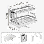 Dish Drying Rack, Double Layered countertop Kitchen Organizer - Image 8