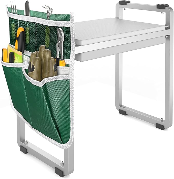 FLINTER 10.2" Wider Garden Kneeler and Seat, Heavy Duty Thick Gardening Bench for Kneeling and Seat - Garden Kneelers for Seniors, Gardening Stools for Women, Grandparents, Gardeners, Gray by FlinterOfficial