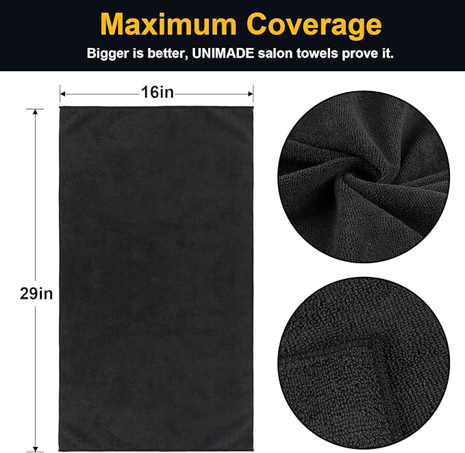 Salon Towels 24 Pack, Microfiber Barber Towels Bulk, Hair-Drying Cloth Super - Image 2