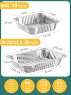 40 Pack Disposable Aluminum Foil Pans Assorted Sizes - Image 2