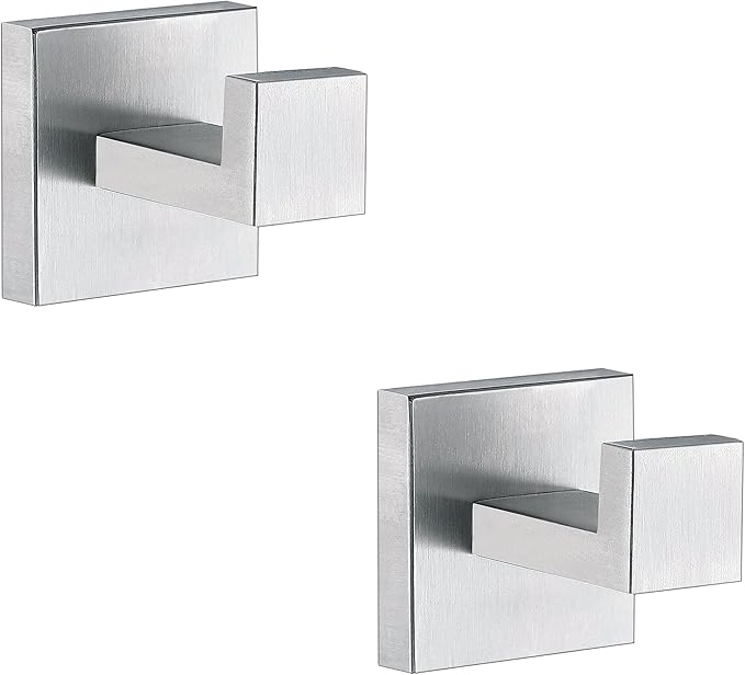 Towel Hooks for Bathrooms, Brushed Nickel Towel Hook for Kitchen Bathroom by Delarkusi