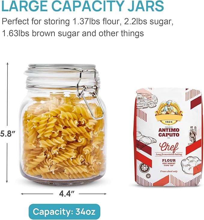 Vtopmart 34oz Glass Food Storage Jars - Image 2