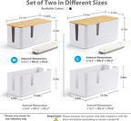 ZhiYo Bamboo Lid Cord Organizer Box, Safe ABS Wire Organizer - Image 4