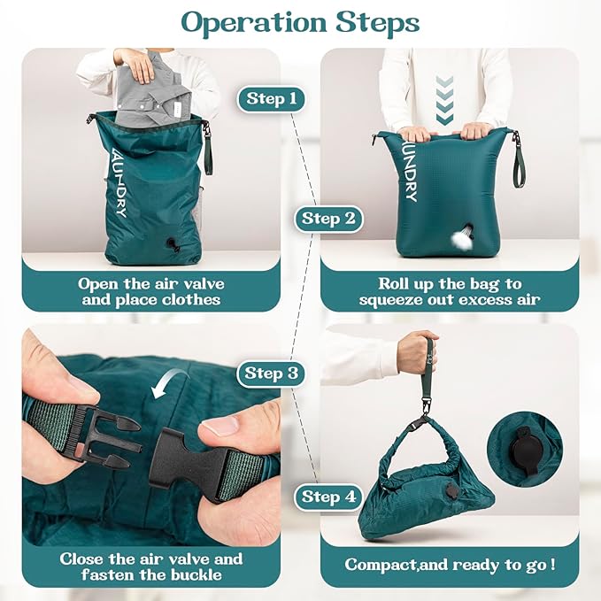 Travel Laundry Bag, Vacuum Compression Dirty Clothes Travel Bag, Waterproof - Image 6
