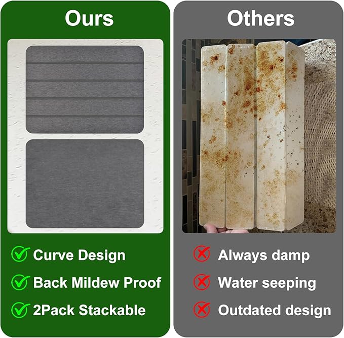 Stone Drying Mat for Kitchen Counter, 2 Pack 16''x12'' Quick Dish Drying Stone - Image 6