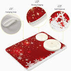Christmas White Snowflake On Red Background Dish Drying Mat 18x24inch Dish - Image 4