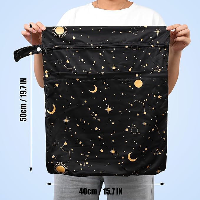 2pcs Travel Waterproof Laundry Bag, Cloth Diaper Wet Dry Bags - Image 7