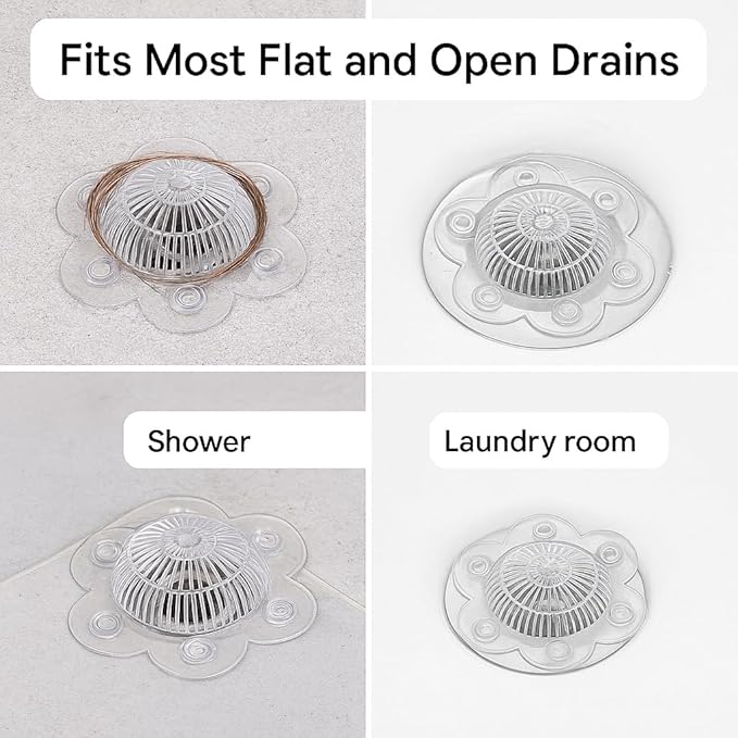 2-Pack Hair Catcher Drain Cover – 5" Dome-Shaped Soft PVC - Image 4