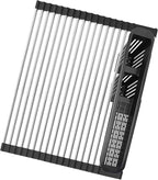Roll Up Dish Drying Rack, Expandable Over The Sink Dish Drainer, Stainless - Image 7