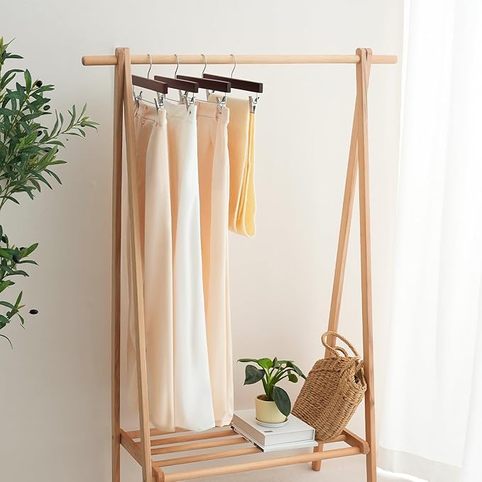 BAGAIL 20 Pack Wooden Pants Hangers - Image 6