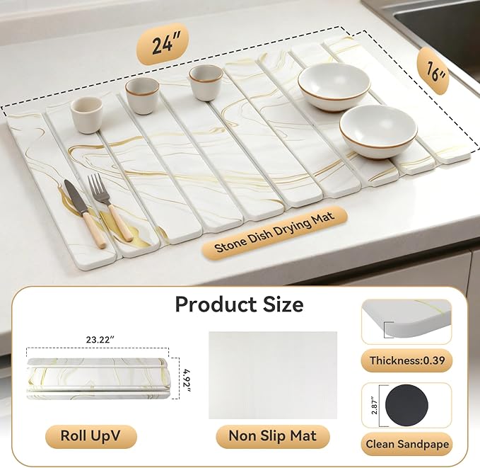 Stone Drying Mat for Kitchen Counter - Image 2