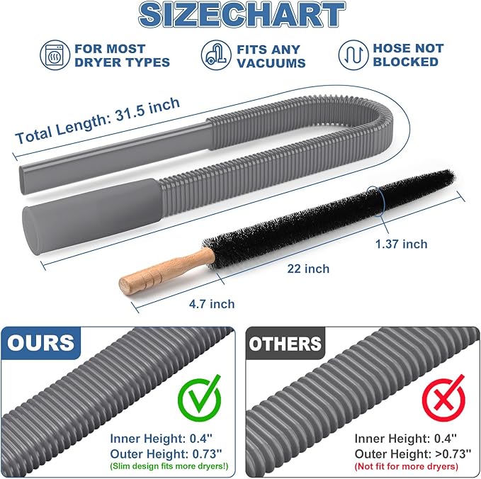 2 Pieces Dryer Vent Cleaner Kit Compatible - Image 5