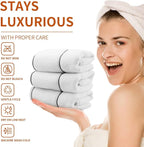 White 3 Pack Hand Towels, 100% Cotton, Highly Absorbent and Soft Feel Towels - Image 7