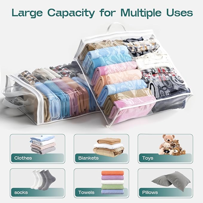 5PACK Clear Zippered Storage Bag - Image 3