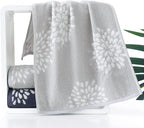Pidada Hand Towels Set of 2 Hydrangea Floral Pattern 100% Cotton Absorbent Soft - Image 5