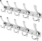 Wall Mount Coat Hook, 2 Pack 15 Hooks Stainless Steel Coat Hangers Rack Robe by WHITGO