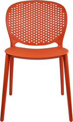 2xhome Set of 2 Patio Dining Chairs | Modern Stackable Outdoor Pool Side Chair | Weather Resistant Plastic for Yard, Porch, Balcony, Kitchen, Orange - Image 9
