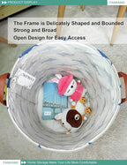 FANKANG Storage Basket, Nursery Hamper Canvas Laundry Basket Foldable - Image 5