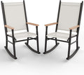 Shintenchi 2 Pcs Outdoor Rocking Chairs Set,Upgraded High Back Patio Rocking Chairs Set,Breathable Textilene Fabric Rocking Chair for Porch,Patio,Garden,Balcony,Creamy White by Shintenchi