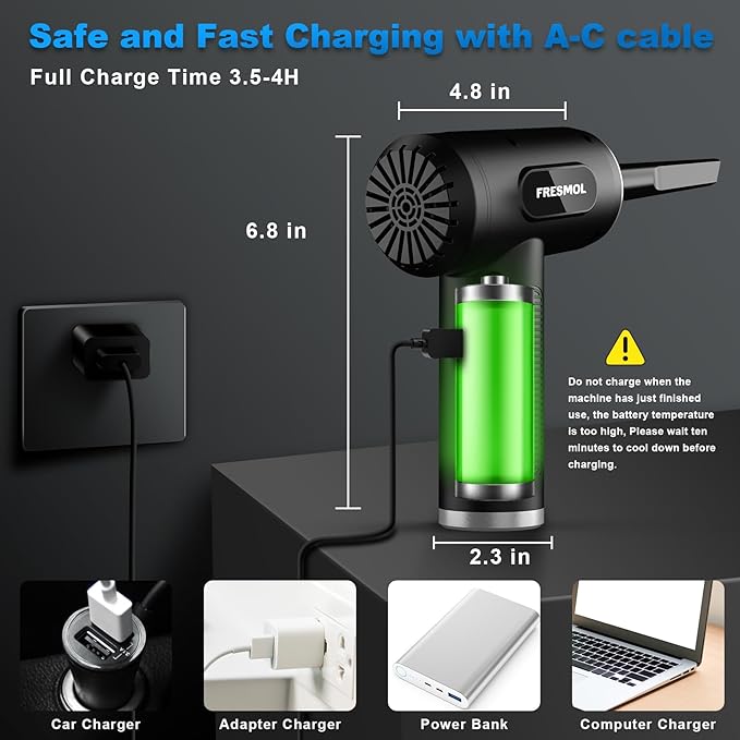 Compressed Air Duster-3 Gear Adjustable 100000RPM Electric Air Duster - Image 5