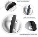 2 Pack Door Stoppers, Adhesive Floor Door Stops No Drill Stainless Steel Door - Image 5