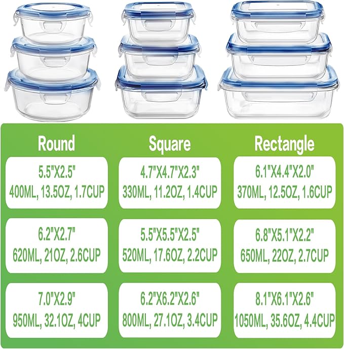 HOMBERKING Glass Food Storage Containers - Image 2
