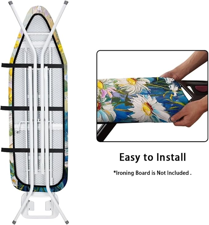 Daisy Painting Ironing Board Cover and Pad Standard Size Lightweight Ironing Pad - Image 4