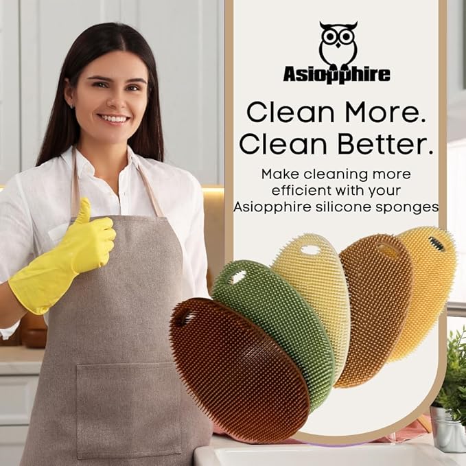 Silicone Sponge Dish Scrubber - Image 8