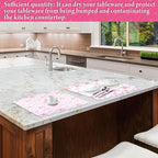 2 Pcs Large Coquette Pink Bow Dish Drying Mat Large - Image 6