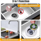 Kitchen Sink Drain Strainer, 3 in 1 Pop Up Kitchen Sink Stopper, - Image 3