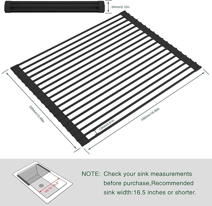 Roll Up Dish Drying Rack Over The Sink Kitchen Roll Up Sink Drying Rack - Image 2