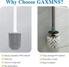 Silicone Toilet Brush and Holder Bendable Efficient Cleaning Wall Mounted - Image 5