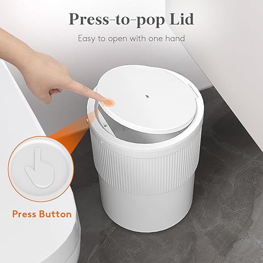 Lifewit Trash Can with Pop-Up Lid, 2.6gal Small Hidden Garbage Can with - Image 2