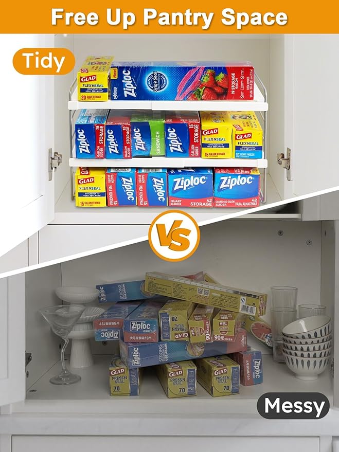 JUPELI Foil and Plastic Wrap Organizer, Expandable Kitchen Pantry Storage - Image 4