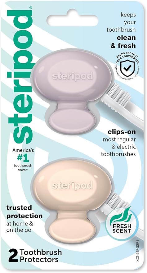 Steripod Clip-On Toothbrush Protector, Keeps Fresh and Clean, Fits Most Manual by Steripod