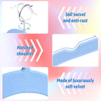 30 Pack Velvet Hangers Multicolor Set – Non-Slip Slim Flocked Clothes Hangers - Image 3